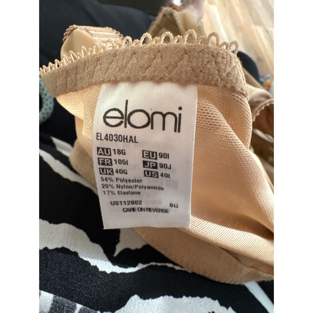 Elomi EL4030HAL Bra Womens 40I Nude Cate Underwire Full Coverage Lace Trim